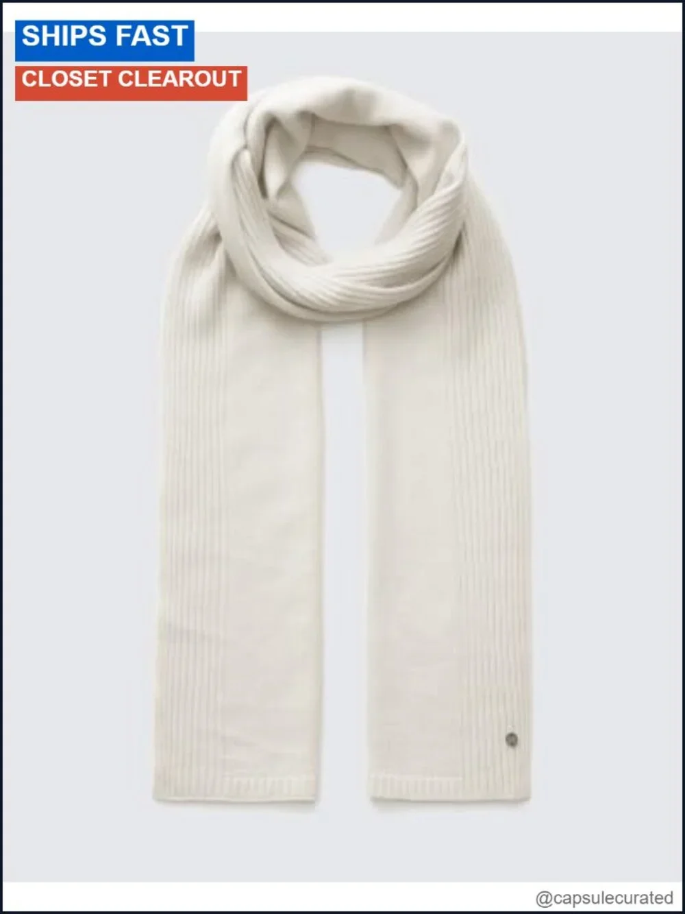 100% Pure Cashmere Ribbed Knit Scarf for Women Lightweight Winter Wrap